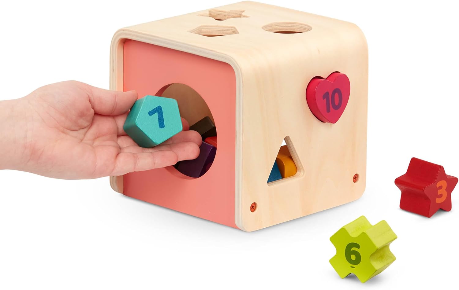 Battat Wooden Shape Sorting Cube Le3ab Store