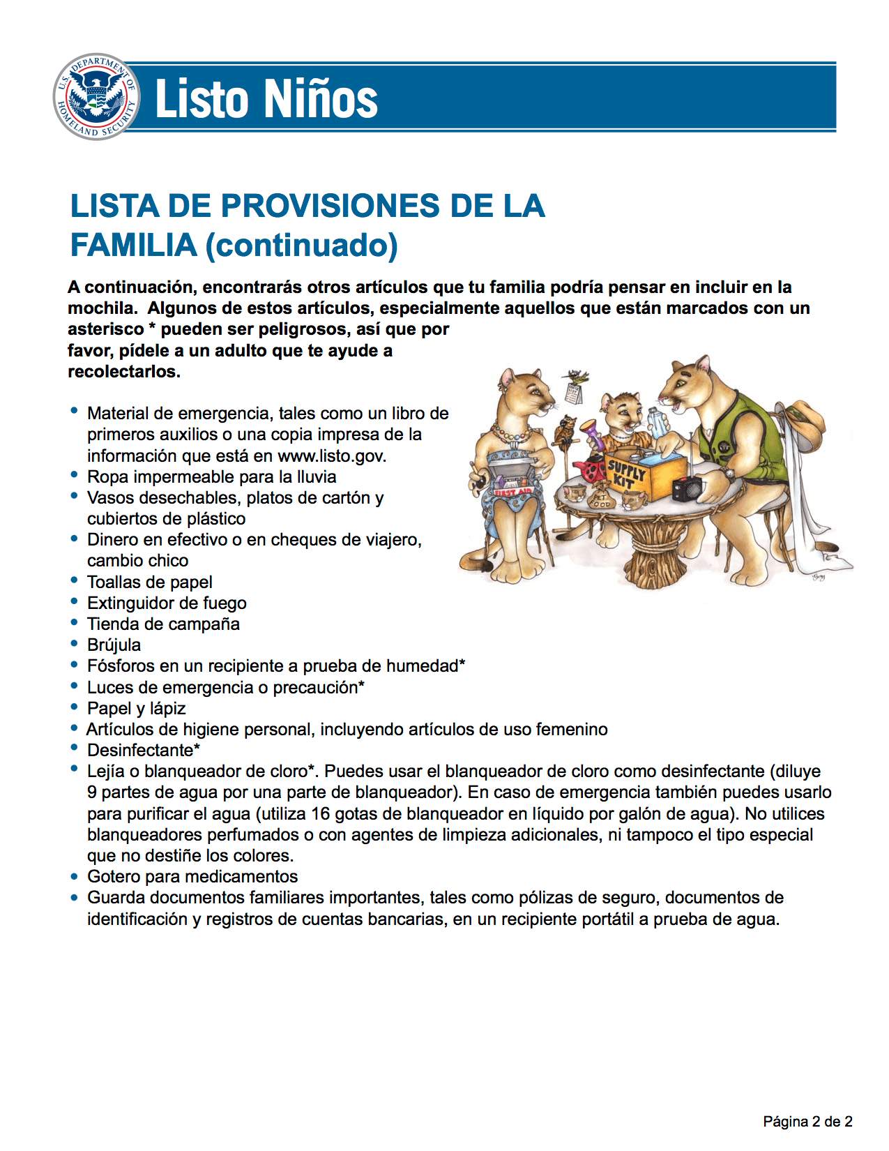 Spanish Reading Selections FEMA Listo Niños The LEAF Project