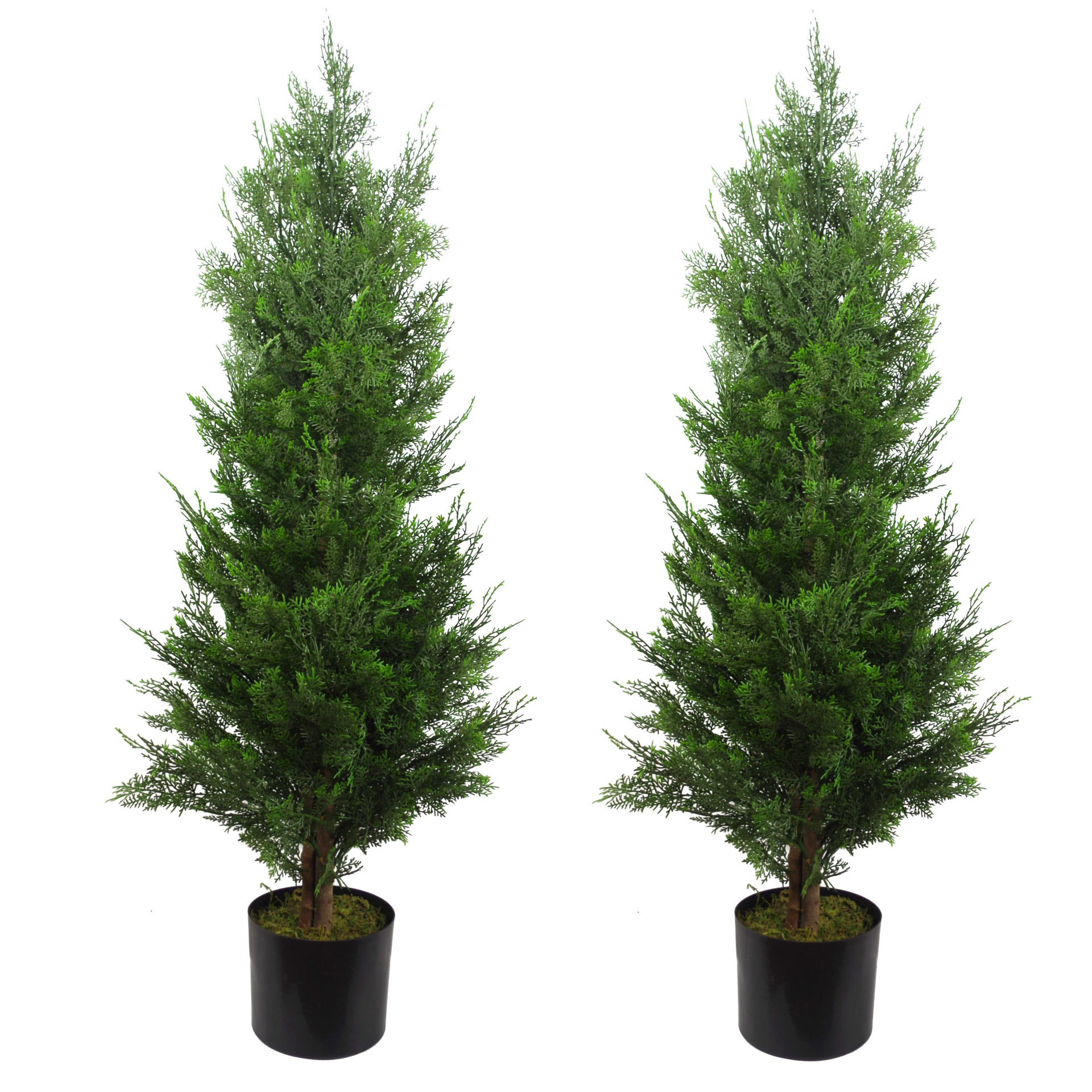 120cm Pair of Artificial Cypress Topiary Trees Leaf Artificial Plants