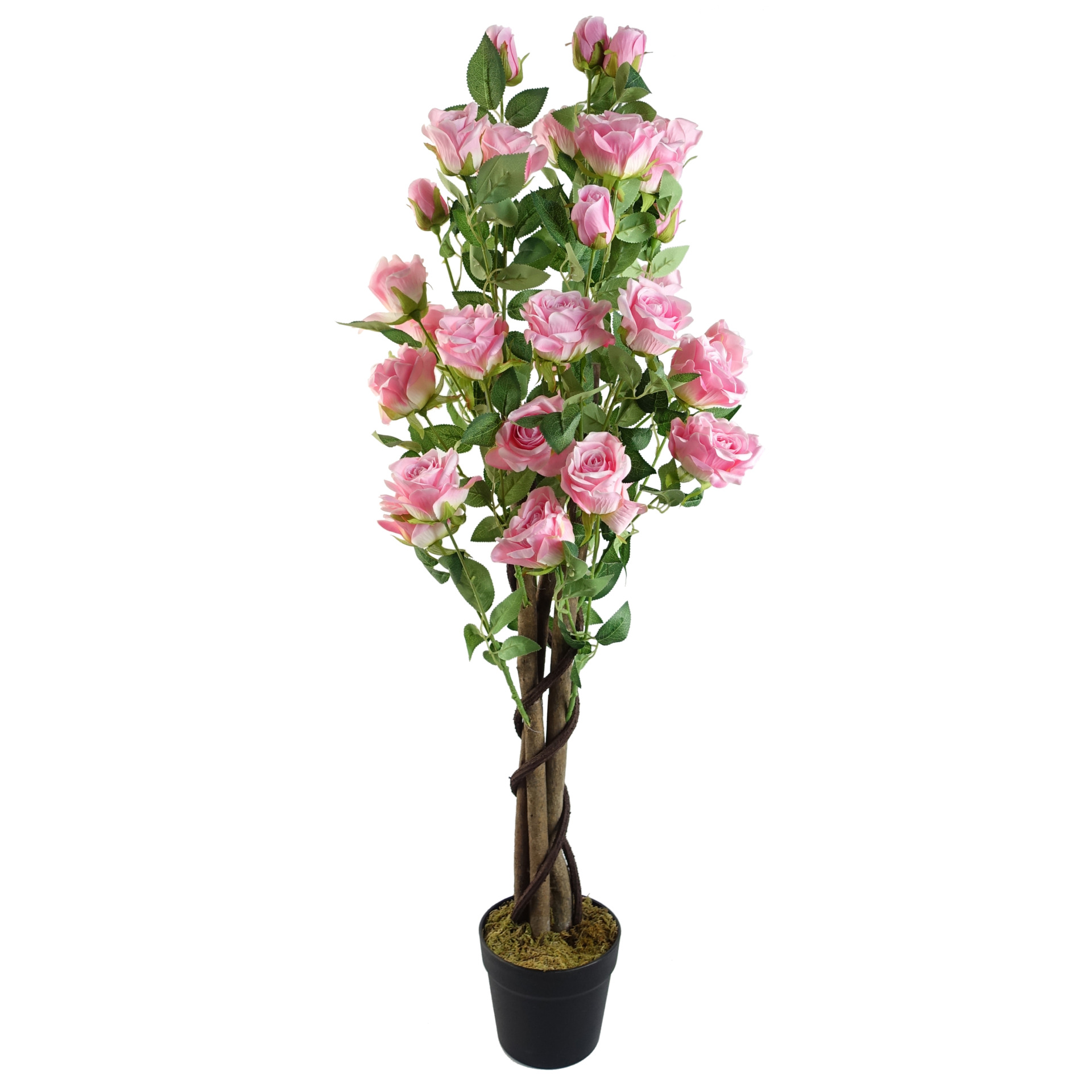 105cm Artificial Pink Rose Tree Leaf Artificial Plants & Trees