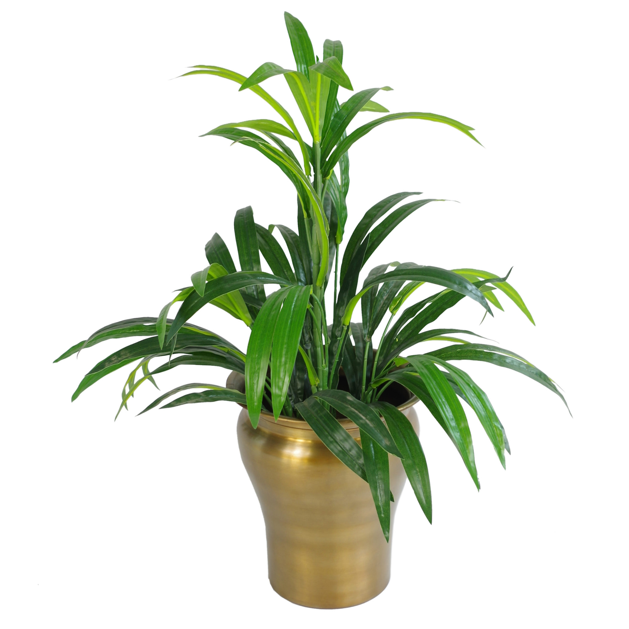 Leaf Metal Brass Planter Plant Pot 24 x 27cm Leaf Artificial Plants