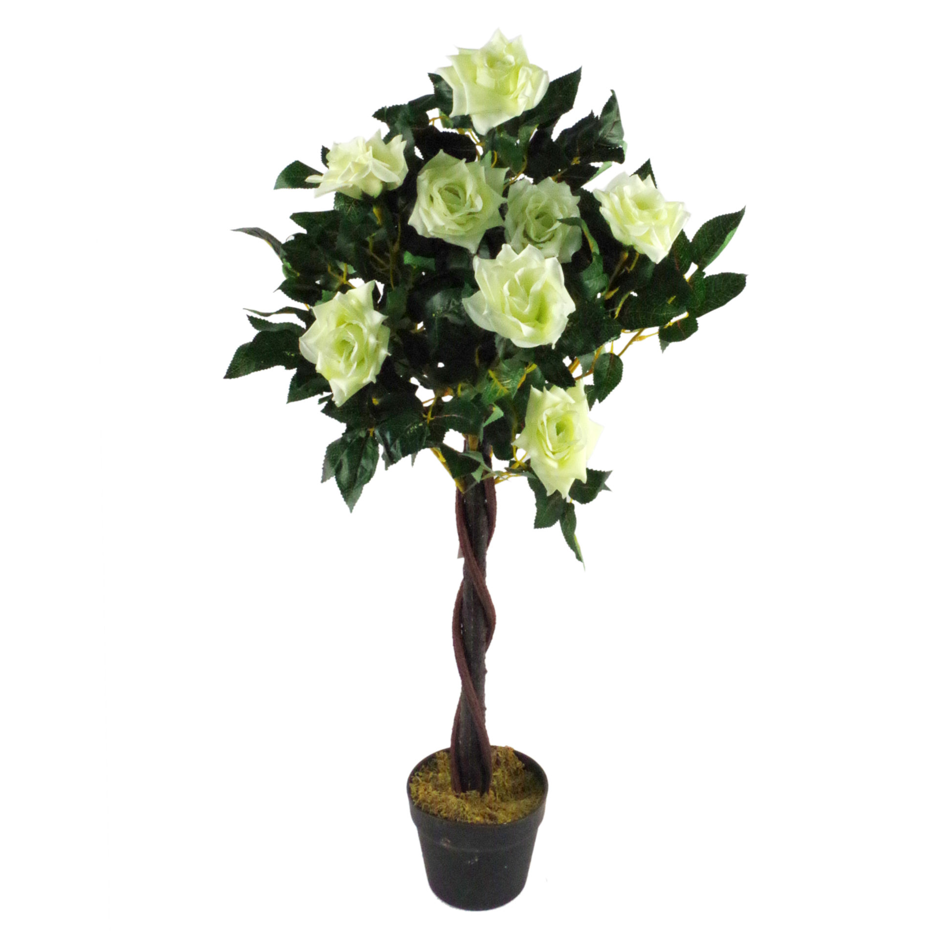 Artificial Cream Rose Tree Wedding Twisted Vine Detail 90cm (3ft