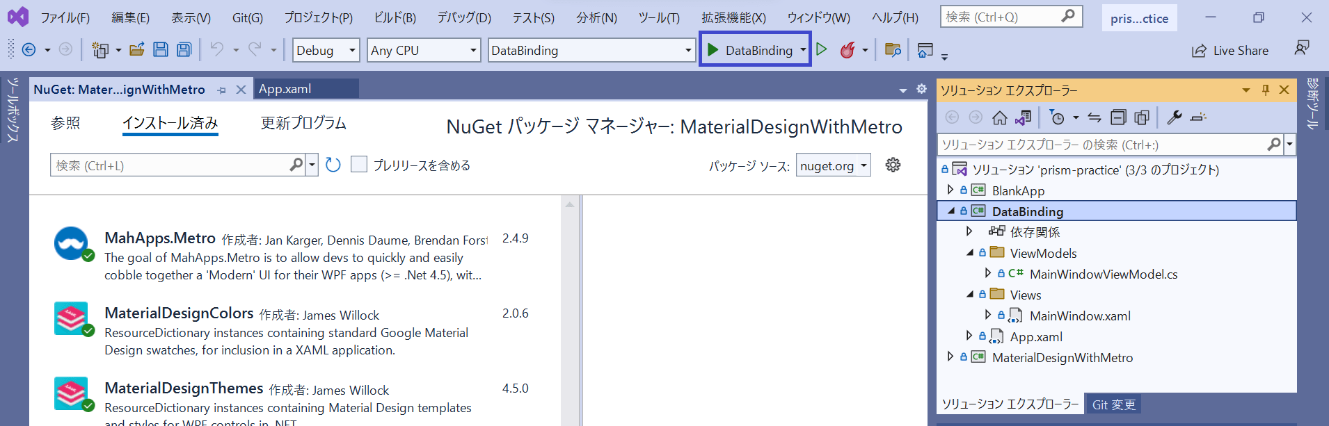 Prism WPF Data Binding LeafWindow