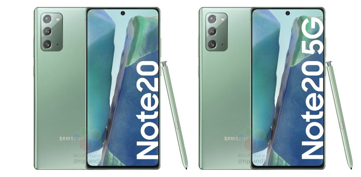 Galaxy Note 20 verde menta acaba de chegar à Leak