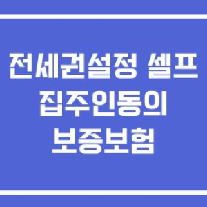 전세권설정 셀프 집주인동의 보증보험 전세권설정 셀프 집주인동의 보증보험