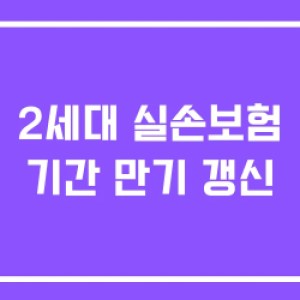 2세대 실손보험 기간 만기 갱신 2세대 실손보험 기간 만기 갱신