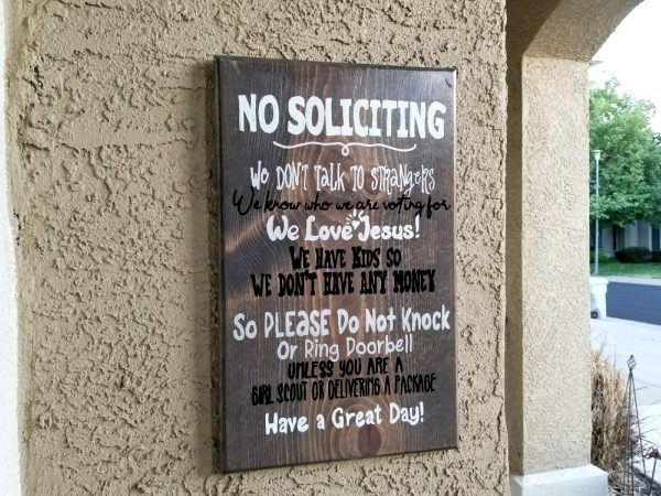 cute no soliciting sign diy no cutting machine needed leap of faith