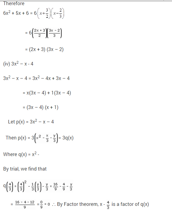 NCERT Solutions for Class 9 Maths Chapter 2 Polynomials Ex 2.4