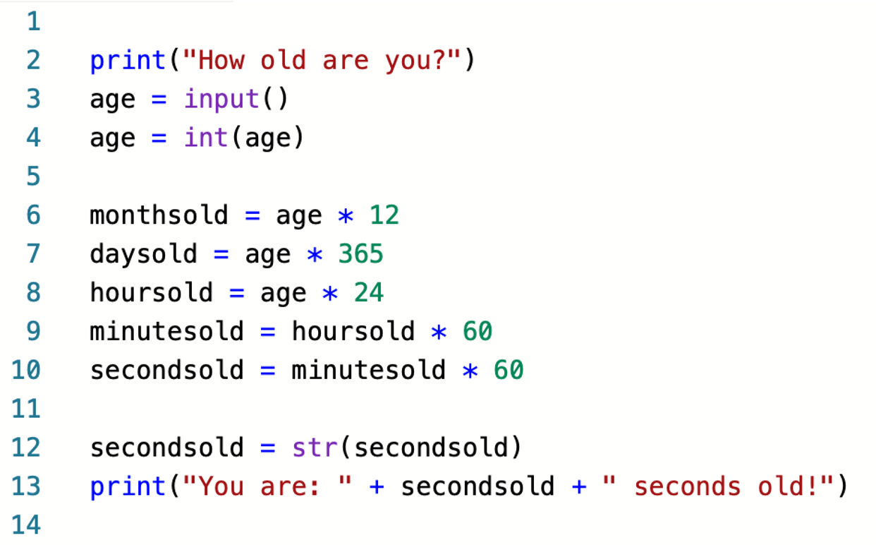 Year 7 Unit 3 Python Programming → Lesson 5 Types of