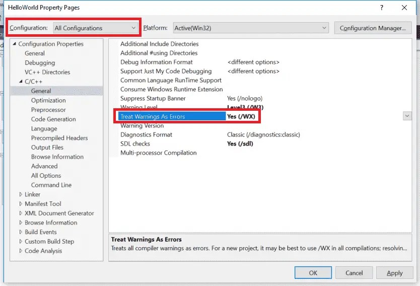 0 11 Configuring Your Compiler Warning And Error Levels Learn C