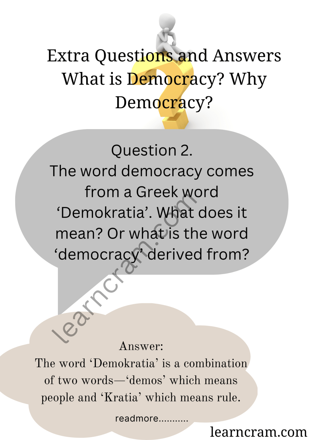 Class 9 Civics Chapter 2 Extra Questions and Answers What is Democracy