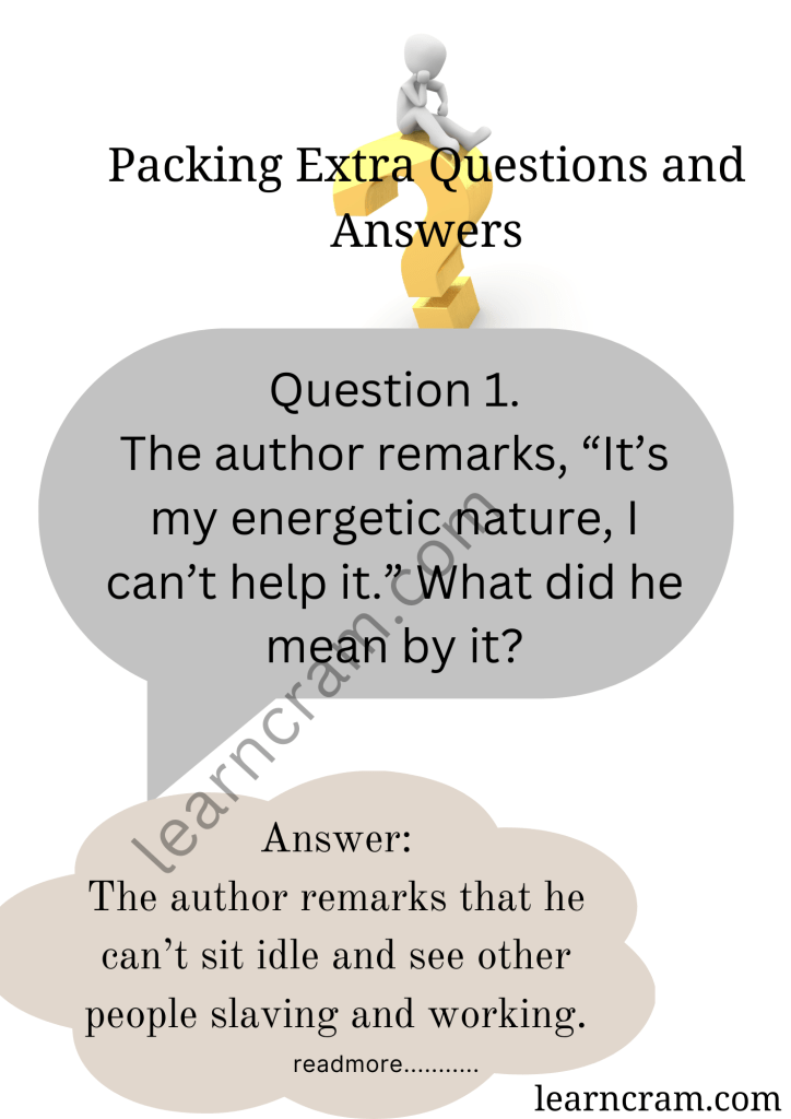 Packing Extra Questions and Answers Class 9 English Beehive Learn Cram