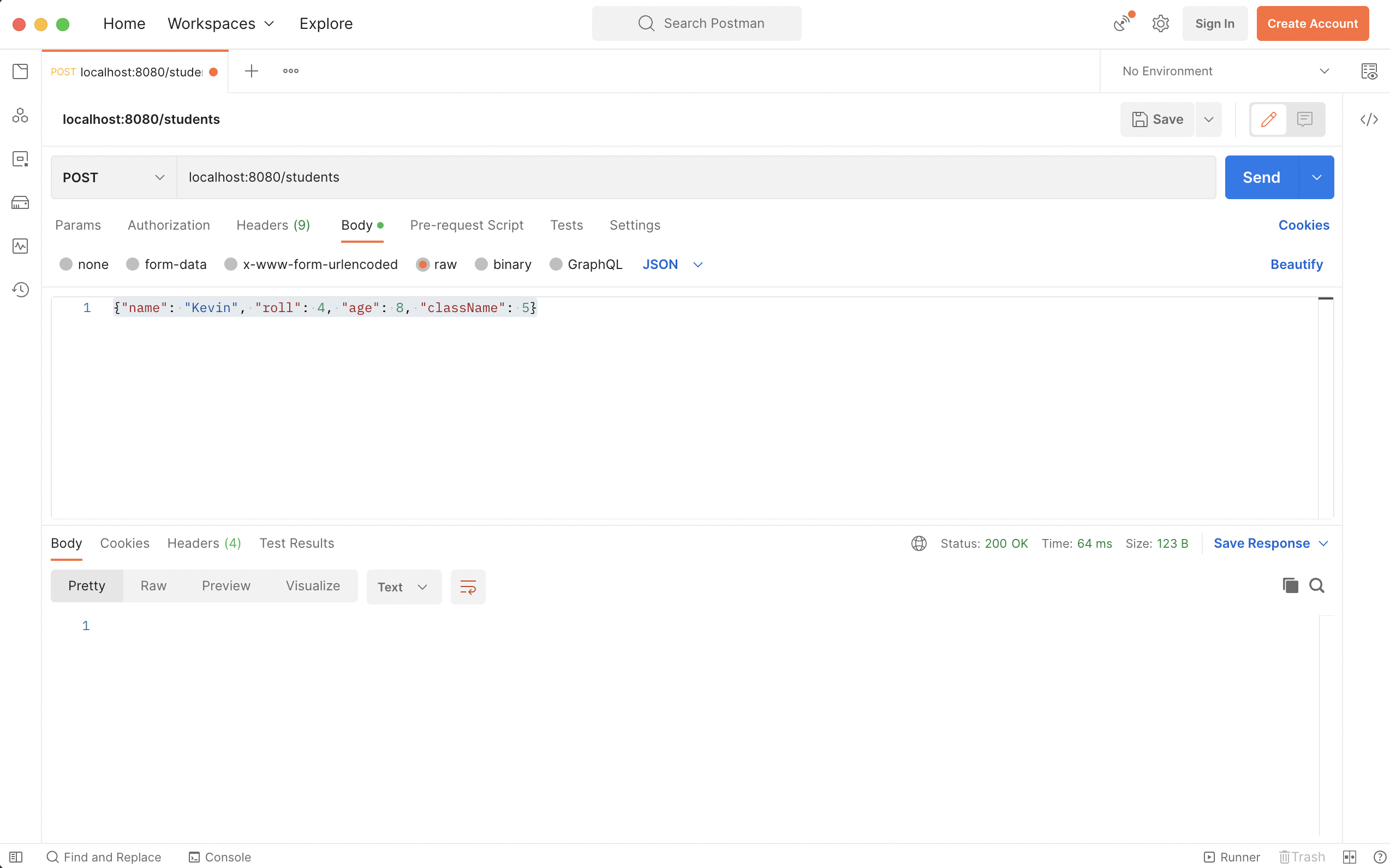 Spring Boot POST with RequestBody in Rest API