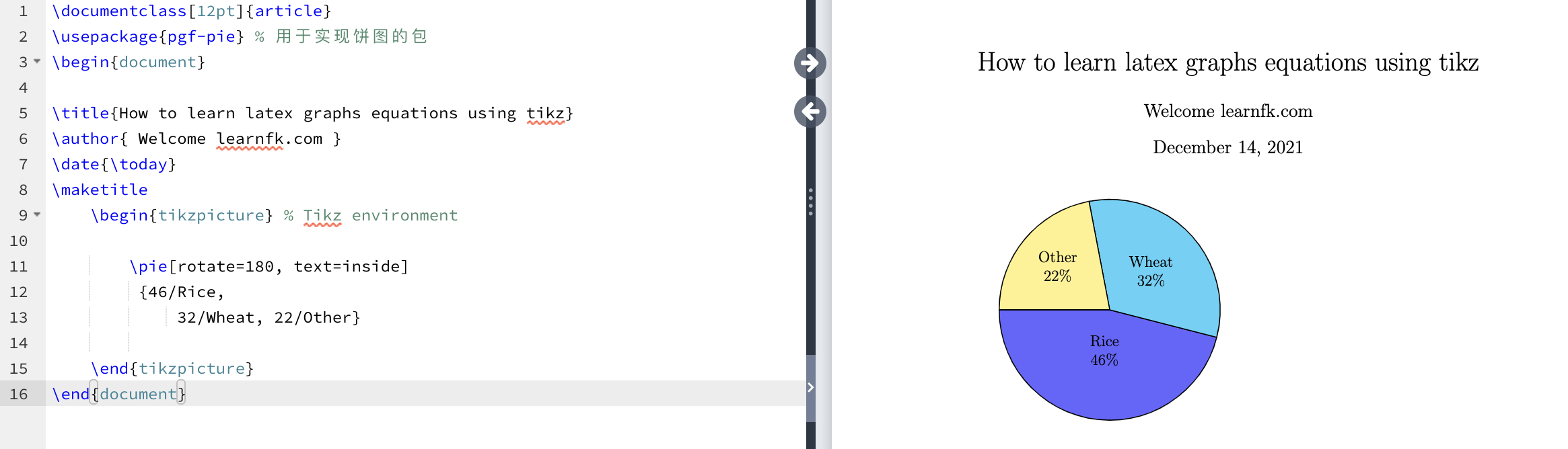Tikz条形图和饼图 Tikz教程 无涯教程网