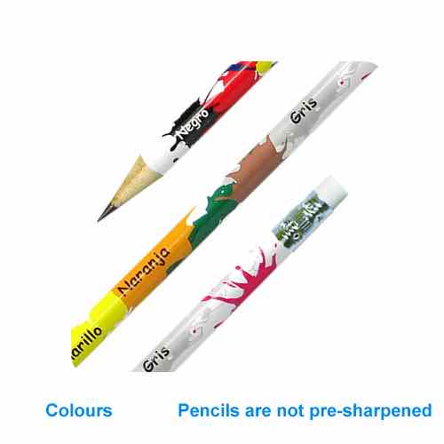 Learn Foreign Language Skills Reward pencil with Spanish colours