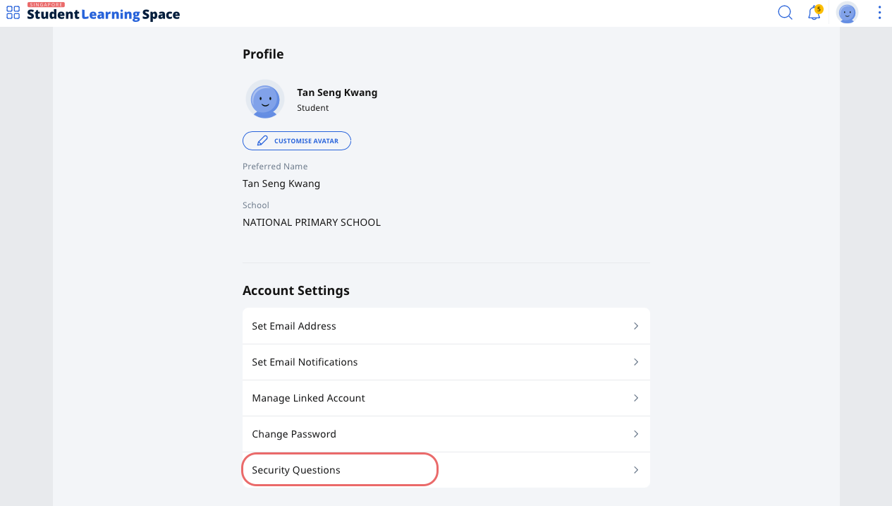 (A1,vi) Update Answers to Security Questions