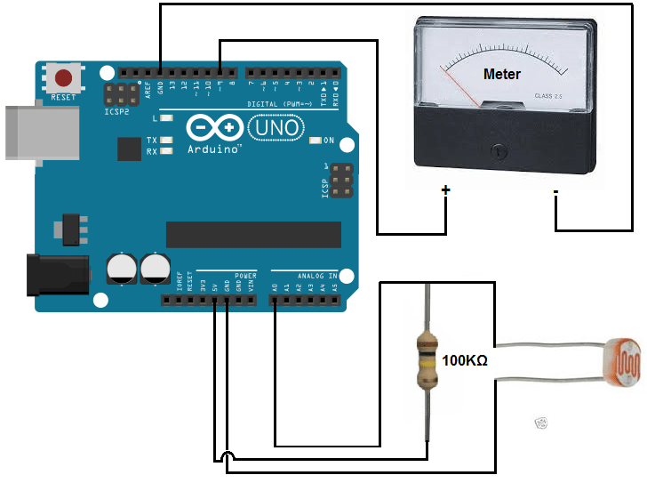 Arduino light meter circuit