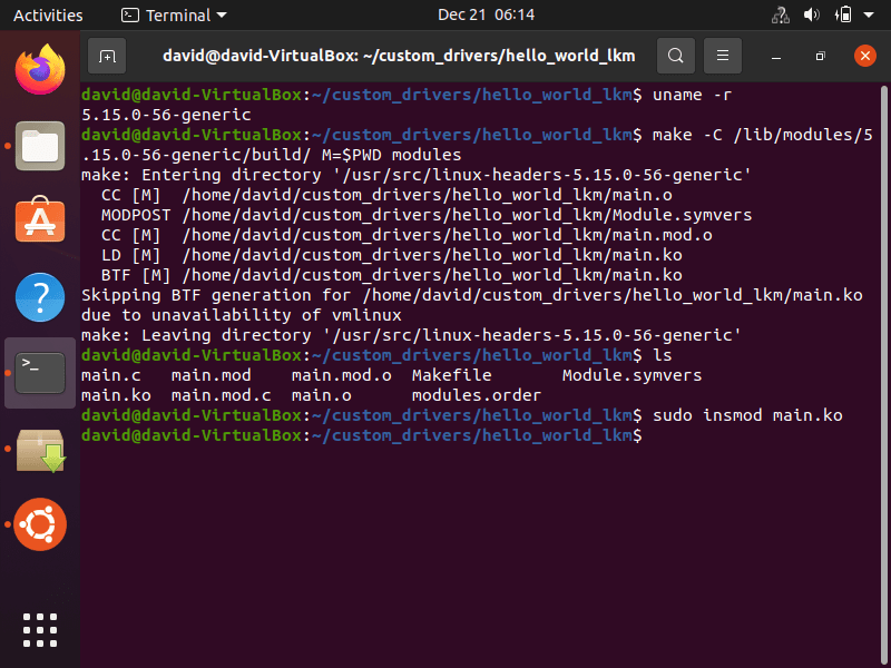 How to Create a Linux Kernel Module and Run it On a Local and Target