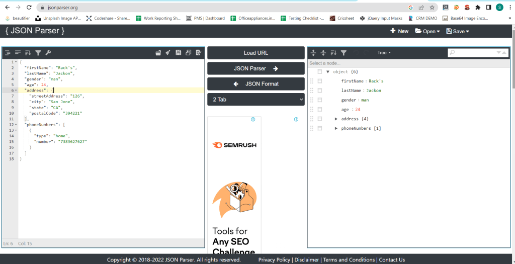 How to create a JSON file? Learning Container