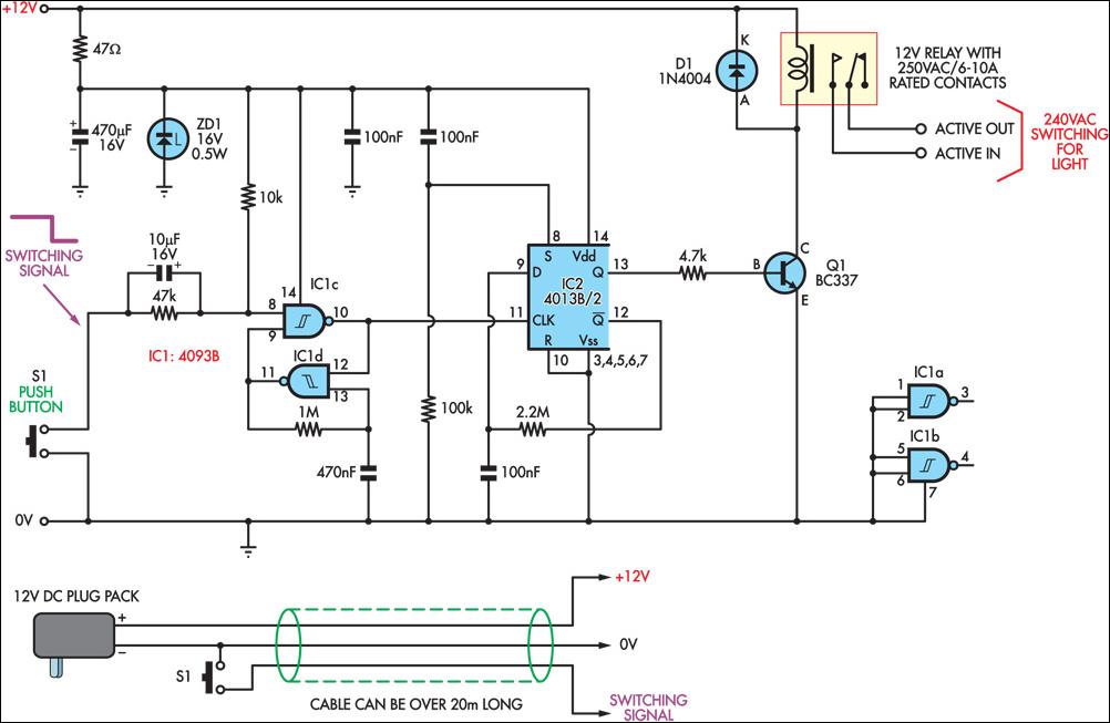 LowVoltage Remote Mains Switch Circuit Diagram LowVoltage Remote Mains Switch Circuit Diagram