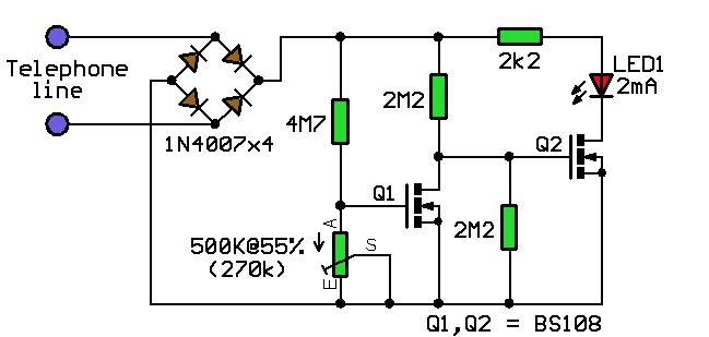 Telephone In-Use Indicator Circuit Diagram
