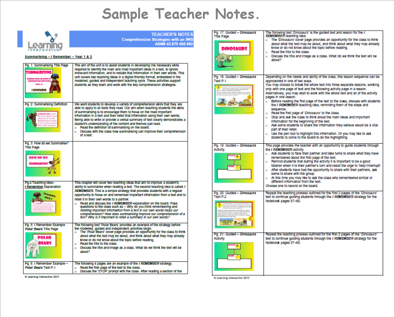 Working with the Super Six Comprehension Strategies with an IWB Year