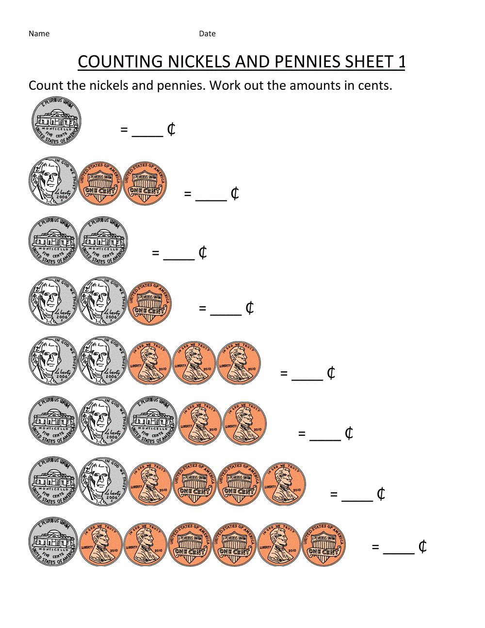Money Math Worksheets Printables Learning Printable