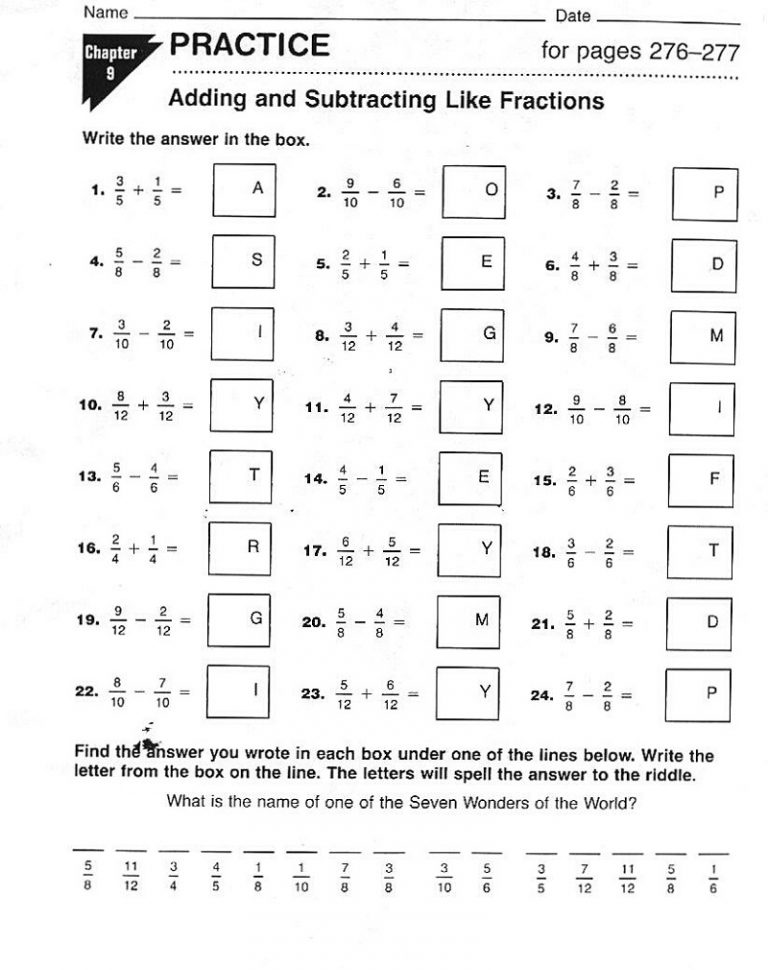 Grade 7 Math Worksheets to Print Learning Printable