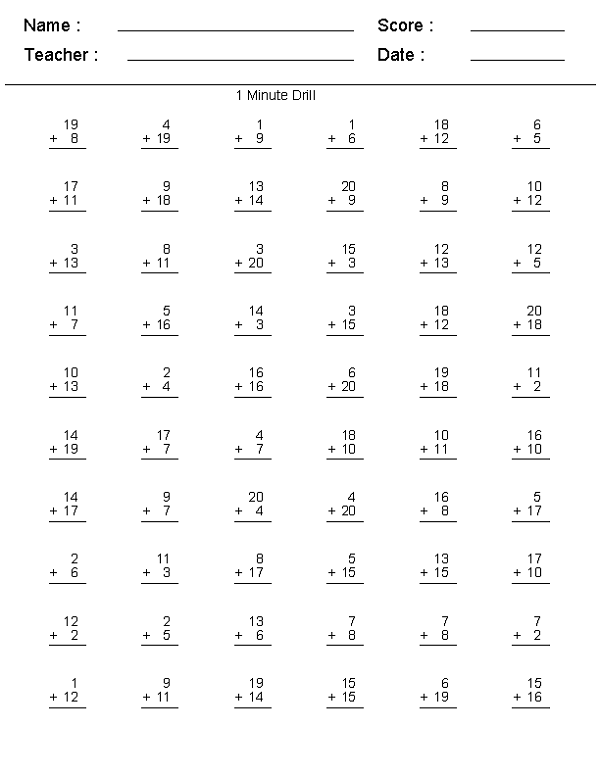 Create Math Worksheets | Learning Printable