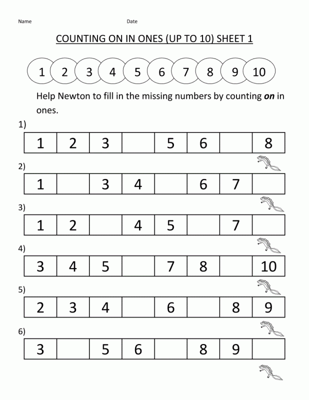 Printable Homework Sheets Counting | Learning Printable