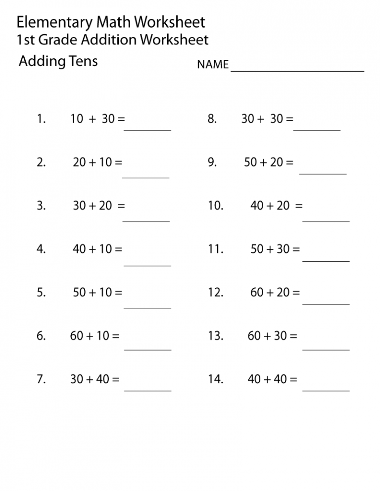 Printable Elementary Math Worksheets Free | Learning Printable