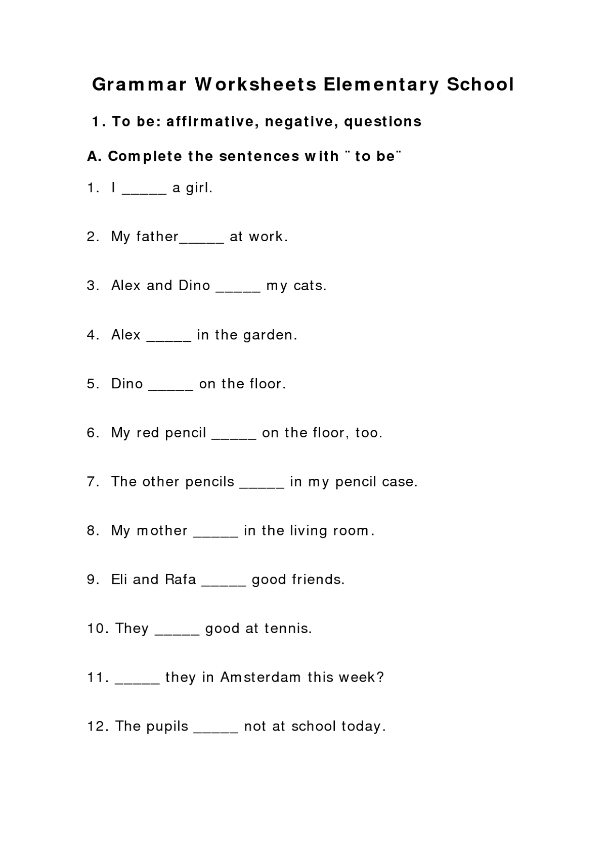 Printable Worksheets for Elementary Students | Learning Printable