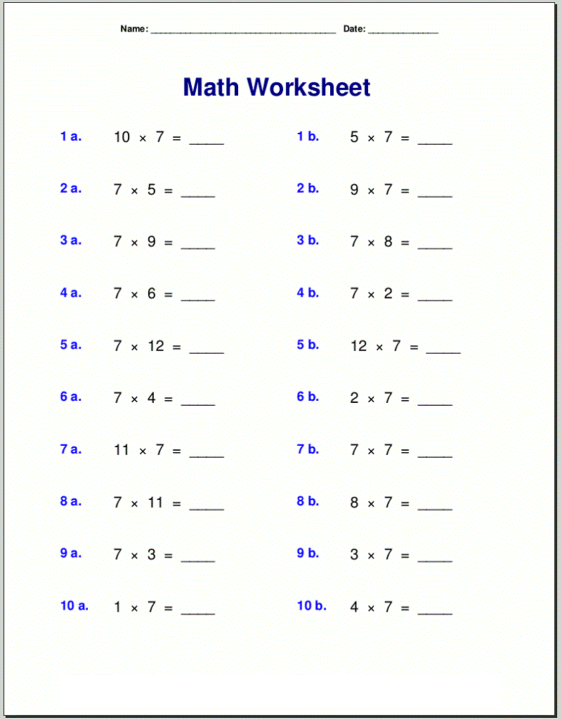 Primary School Maths Worksheets Practice Learning Printable