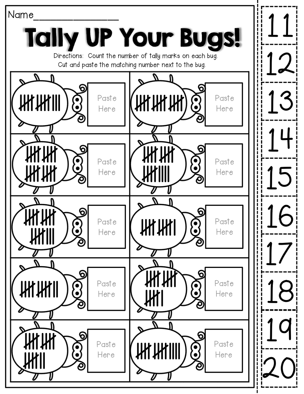 Tally Mark Worksheet for Kindergarten Learning Printable Tally Mark