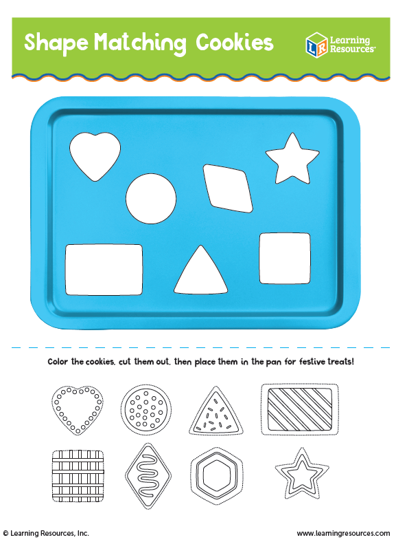 Color The Cookies and Match The Shapes!