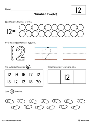 Number 12 Practice Worksheet | MyTeachingStation.com