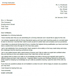 Application Letter For Driving Instructor - Driving ... (274 x 300 Pixel)