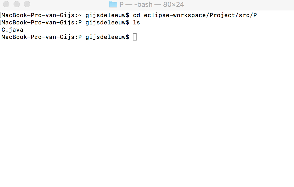 Compile a code via Terminal Learn Java Coding
