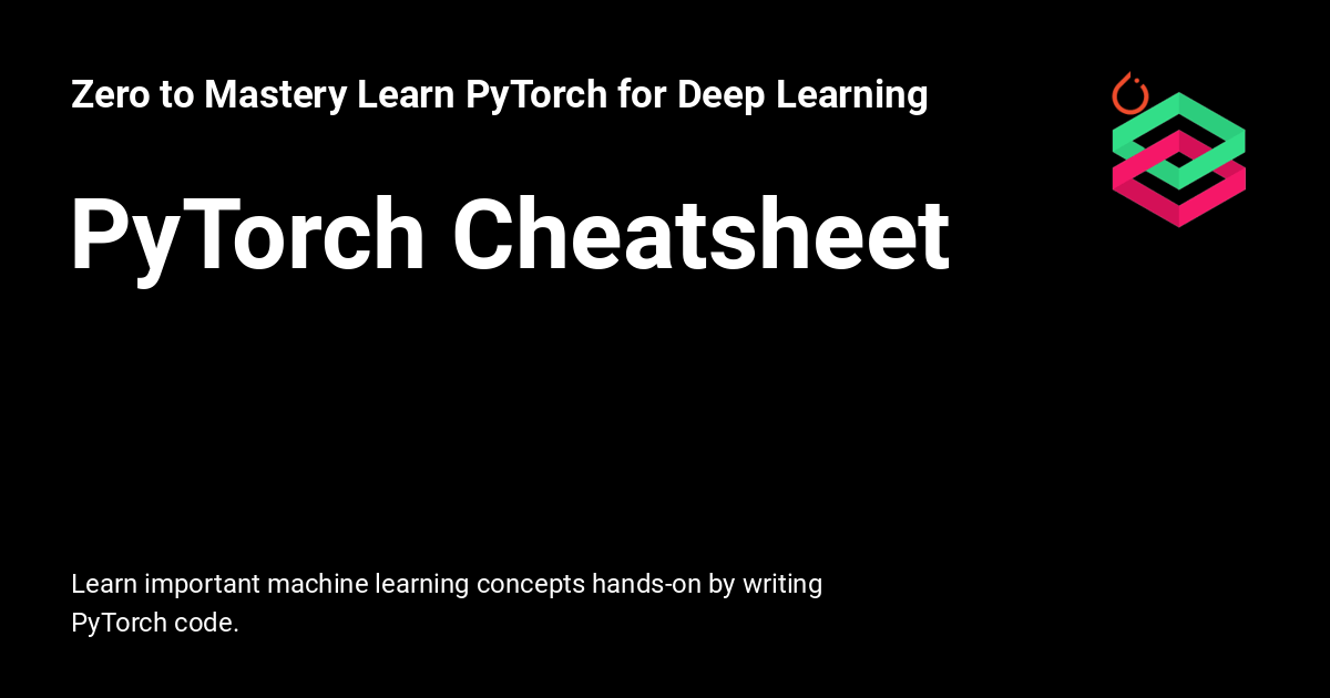PyTorch Cheatsheet Zero to Mastery Learn PyTorch for Deep Learning