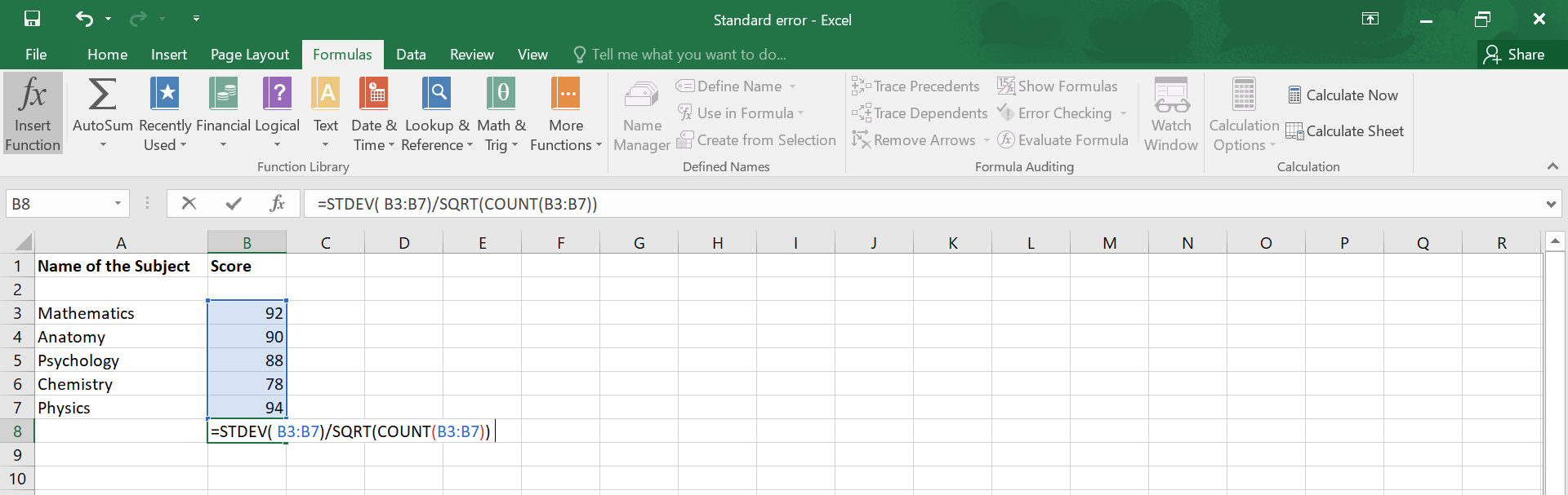 How to Calculate Standard Error in Excel.