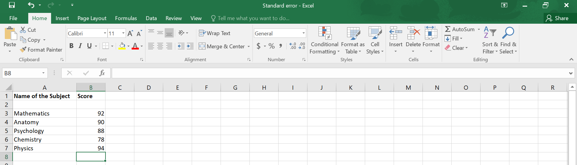 How to Calculate Standard Error in Excel.