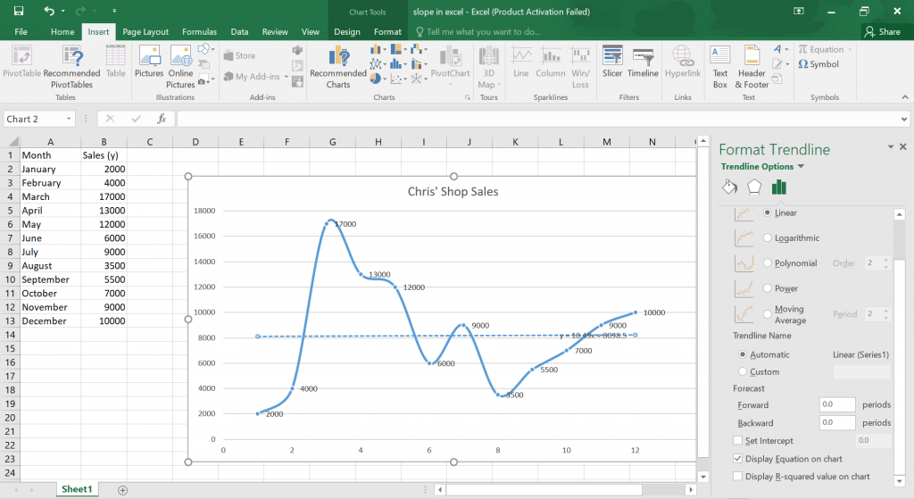 How to Calculate Slope in Excel.