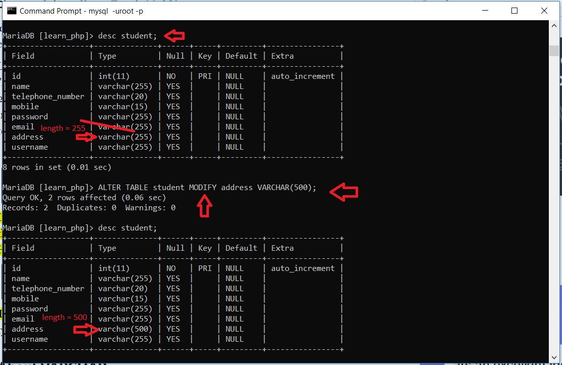 Mysql Alter table Add column in mysql table MySQL alter commands