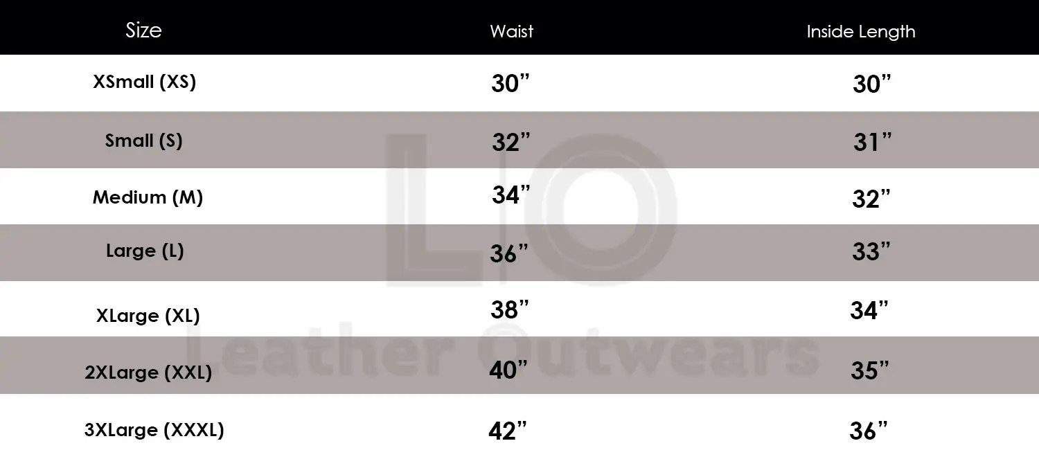Size Guide - Leather Outwears