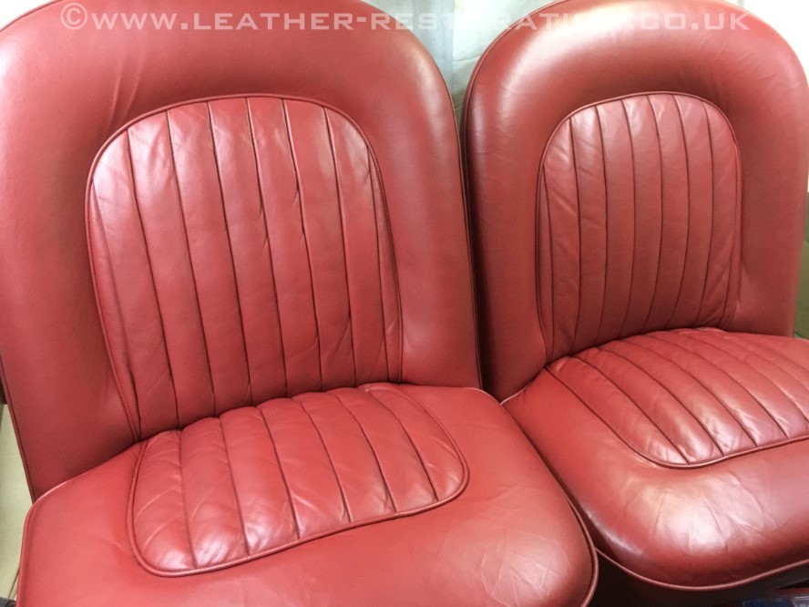 Leather Restoration Jaguar MK1 1959 Full front leather car seat