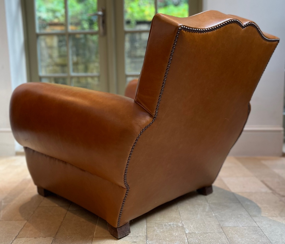 Fully Restored & Reupholstered Early 20th Cent. French Moustache Chair