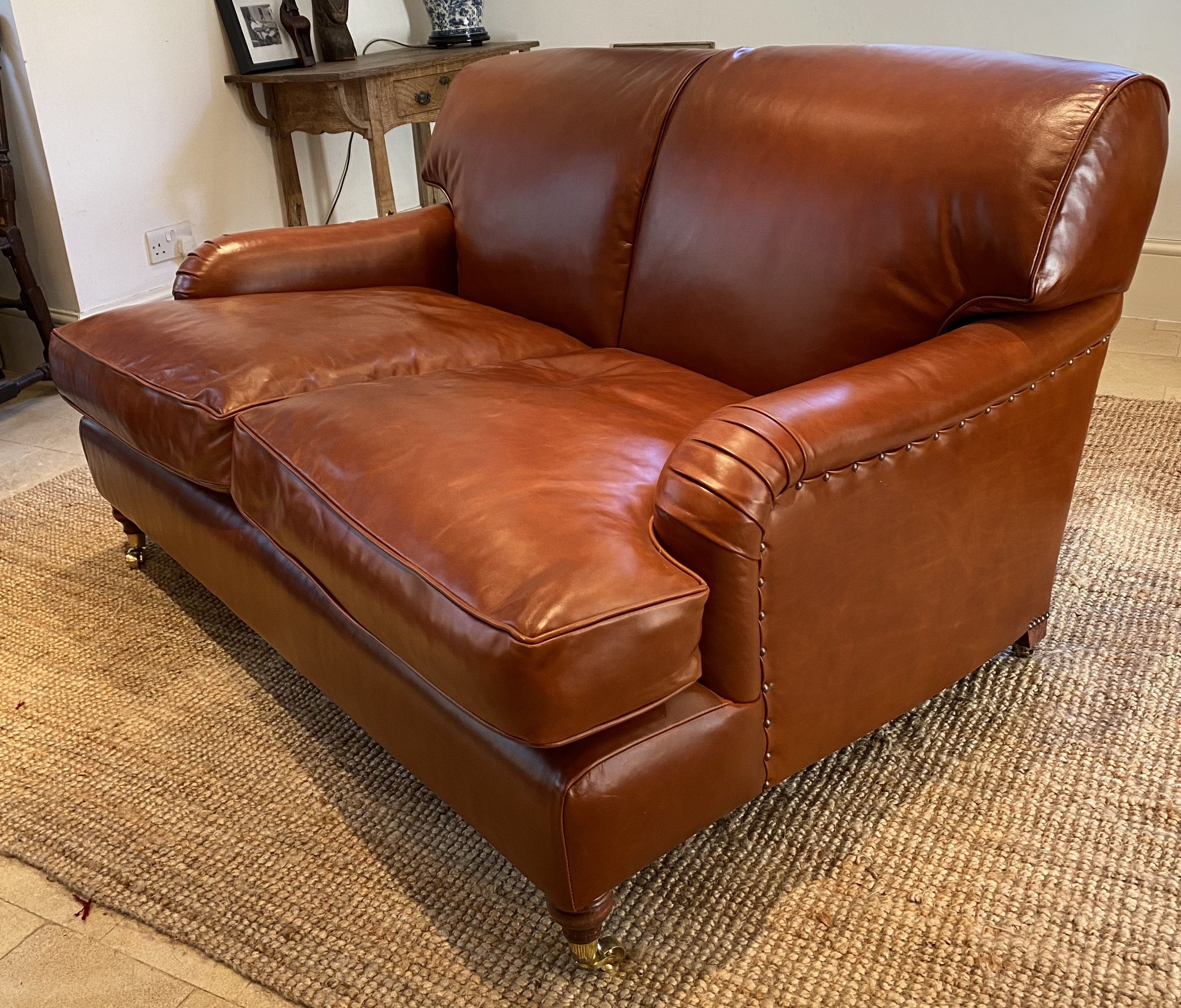 Two Seater Leather Lansdown Sofa, Leather Sofa, Leather Settee, Leather