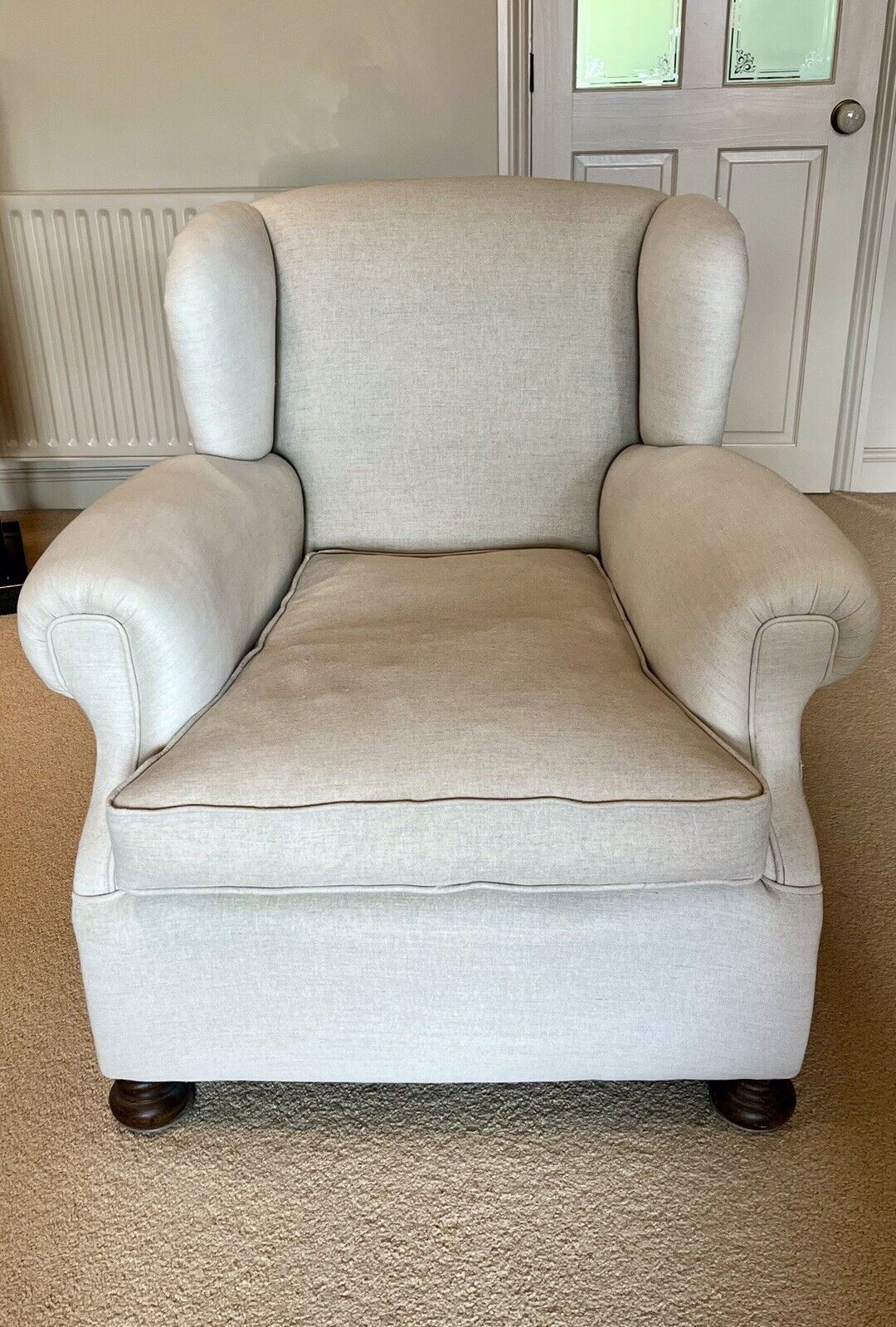 Deep Winged Armchair Leather Chairs of Bath Antique and