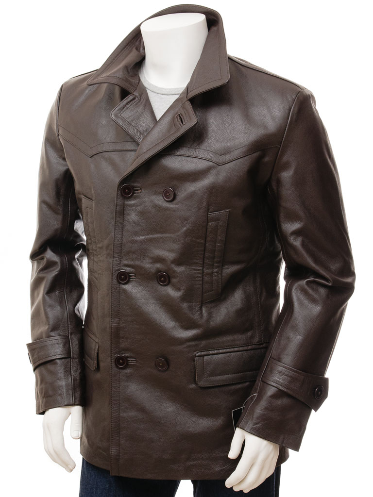 Cool Style Double Breasted Leather Blazer Leatherexotica