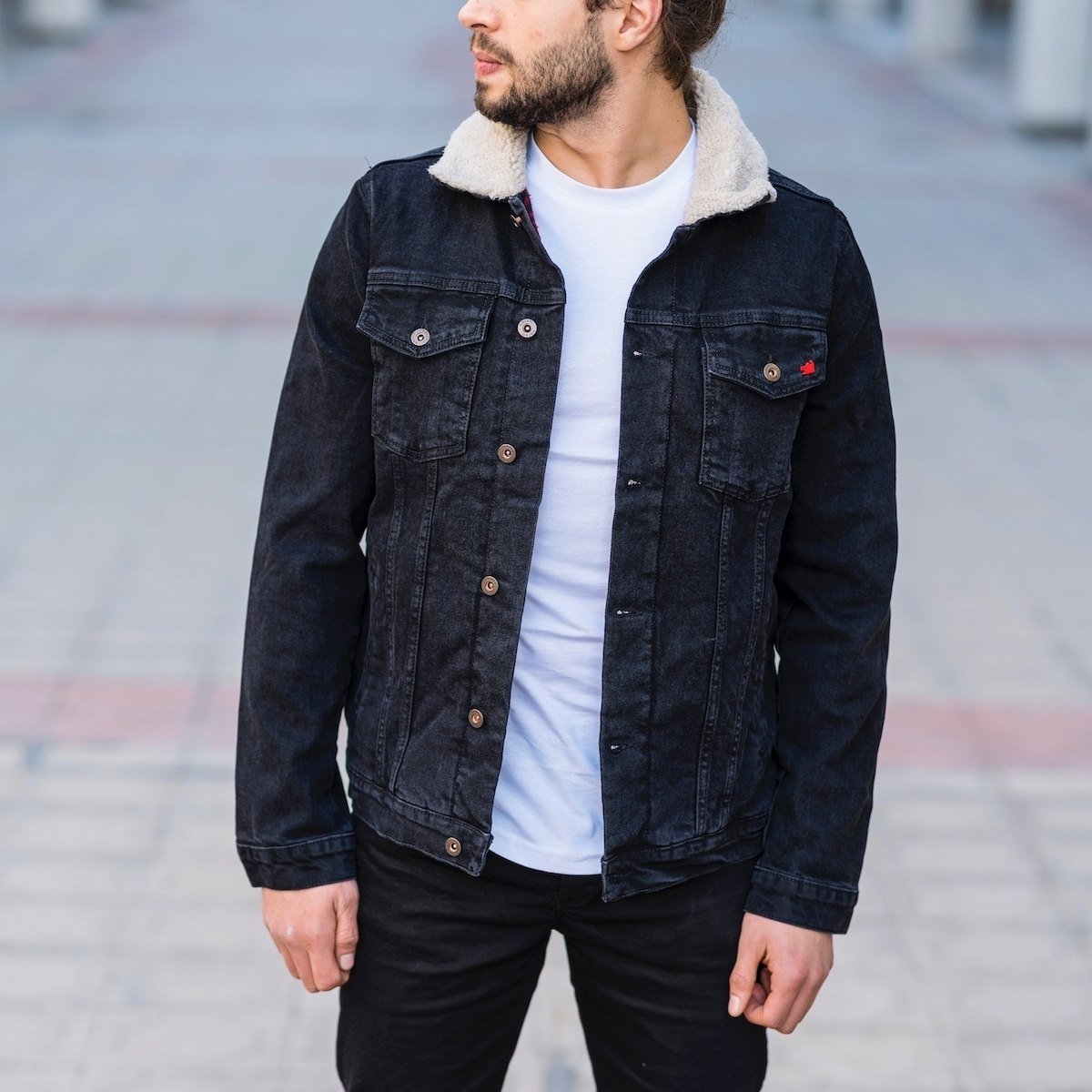 Denim Fur In Black Jacket Men Up to 60 OFF Leather Jacketz